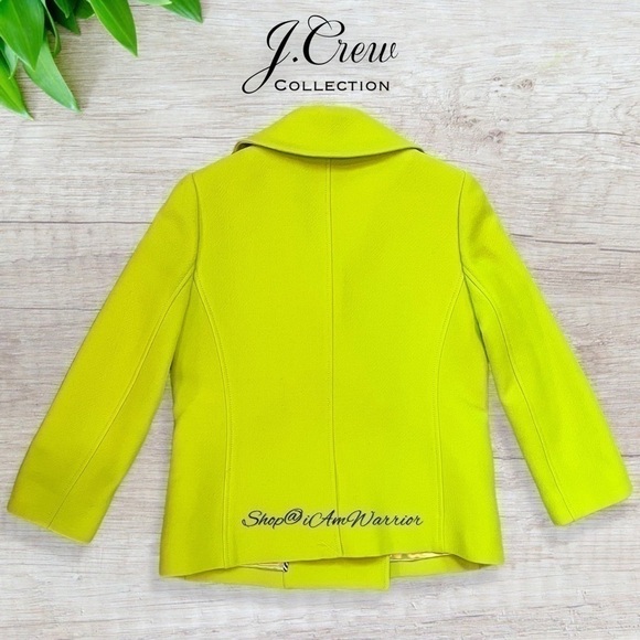 J.Crew Collection NWOT neon wool blend double breasted peacoat *shop@iamwarrior - Picture 7 of 15